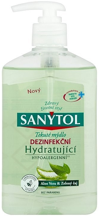 Sanytol Mýdlo hydratující zelený čaj & aloe vera bio 250 ml