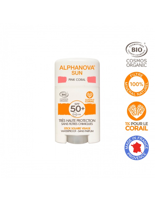 Alphanova Opalovací krém v tyčince SPF 50 růžový 12 g BIO