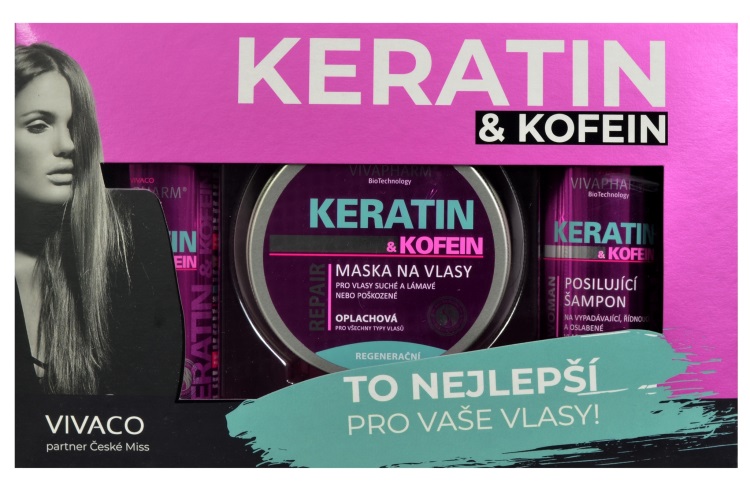 Vivaco Dárková kazeta keratin a kofein pro ženy VIVAPHARM