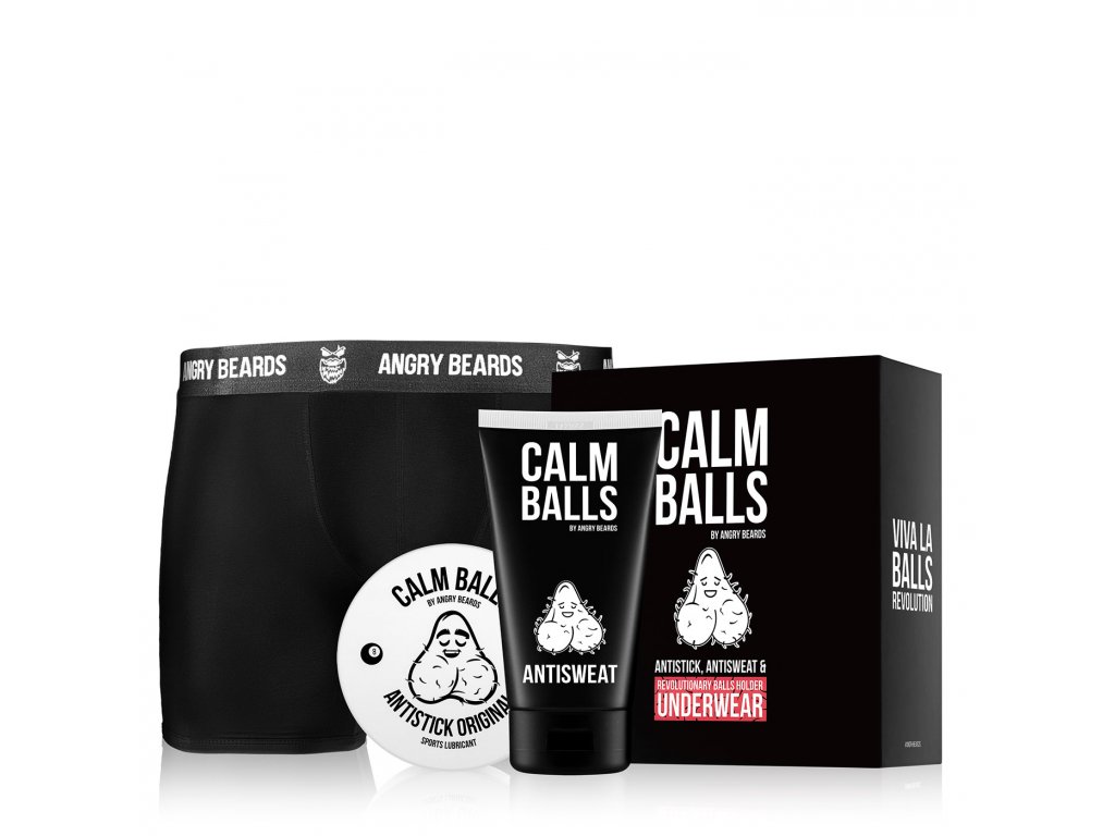 Angry Beards Underwear Antisweat deodorant v krému na intimní partie 150 ml + Antistick gel na intimní partie pro muže 100 ml + Balls Holder M dárková sada