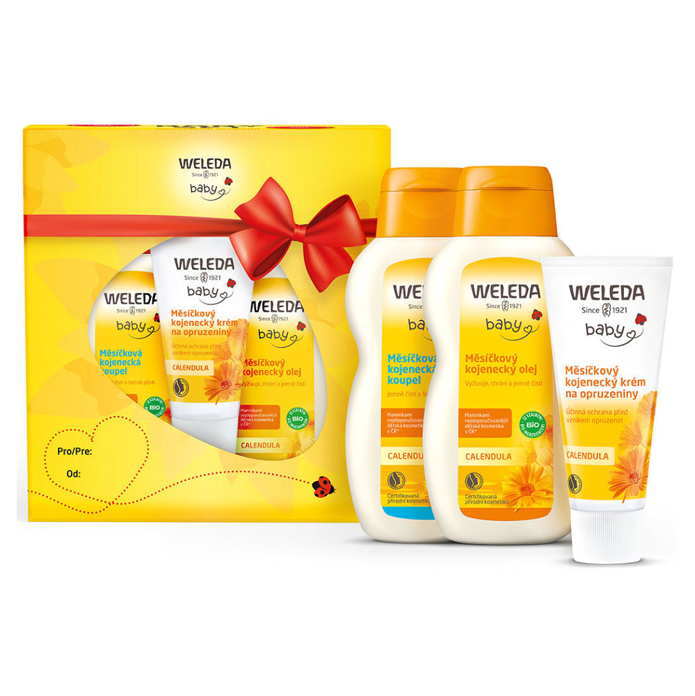 Weleda měsíčkový kojenecký krém 75 ml + Měsíčková kojenecká koupel 200 ml + měsíčkový kojenecký olej 200 ml dárková sada