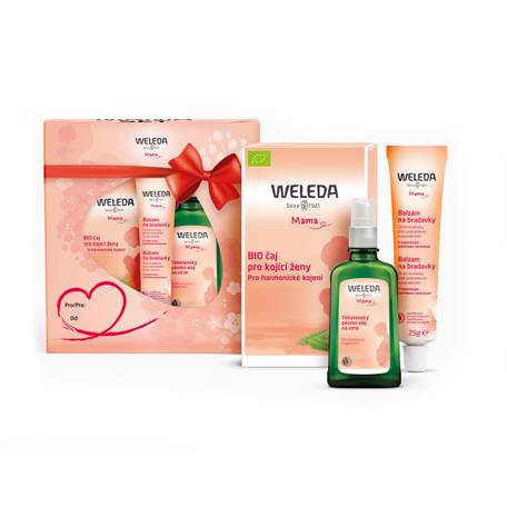 Weleda Mama set olej 100 ml + balzám 25 g + čaj 40 g dárková sada