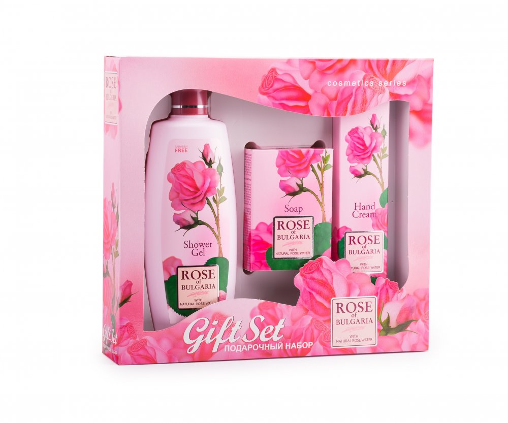 Biofresh Dárkový set - sprchový gel, mýdlo a krém na ruce z růží Rose of Bulgaria