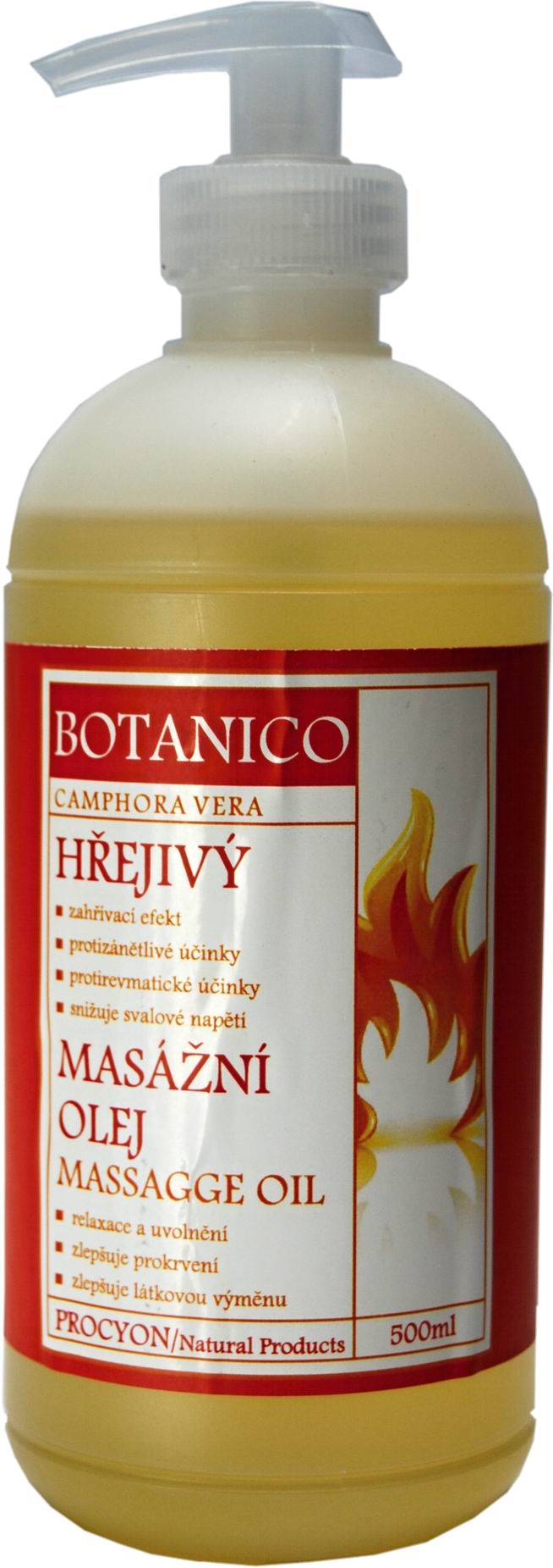 Procyon Botanico Hřejivý masážní olej 500 ml