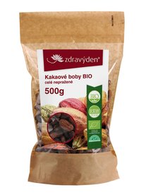 Zdravý den Kakaové boby Bio celé nepražené 500g