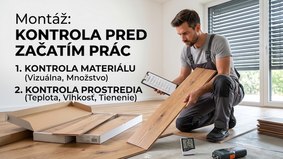 Montáž podlahy: Kontrola materiálu a prostredia pred začatím prác