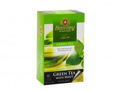 Zelený čaj s mátou kadeřavou, 20 sáčků, Samley