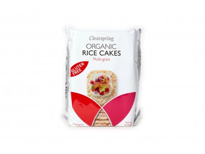 Celozrnné rýžové chlebíčky z hnědé rýže bez lepku BIO - VEGAN - vícezrnné - Clearspring 130g