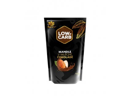 LOW CARB mandle v mléčné čokoládě 125g Topnatur 5094