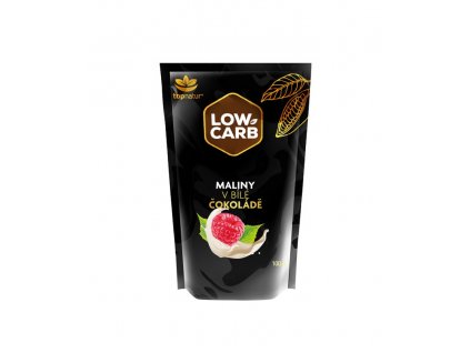 LOW CARB lyofilizované maliny v bílé čokoládě 125g Topnatur 5096