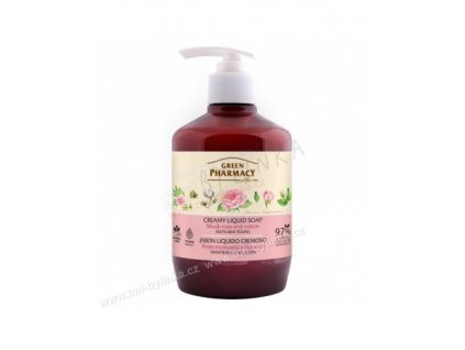 GREEN PHARMACY: Tekuté krémové mýdlo „Pižmová růže a bavlna“ 460ml K026