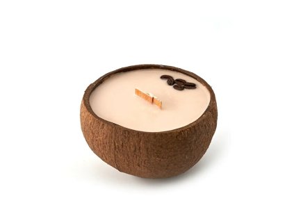 Svíčka v kokosu - vůně Coffee Mocha