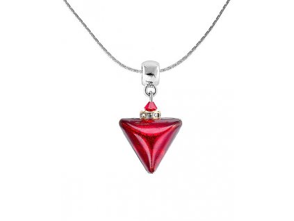 Svůdný náhrdelník Red Triangle s 24karátovým zlatem v perle Lampglas NTA4