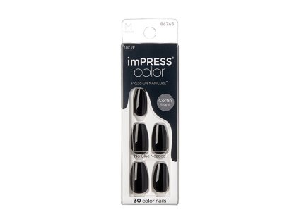 Samolepící nehty imPRESS Color MC All Black 30 ks