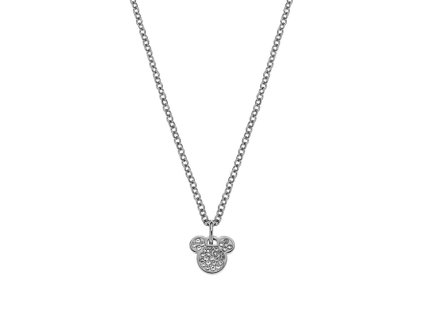 Půvabný ocelový náhrdelník Mickey and Minnie Mouse N600581RWL-B.CS (řetízek, přívěsek)