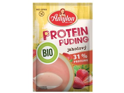 Amylon Pudink protein 35% BIO jahodový 45g