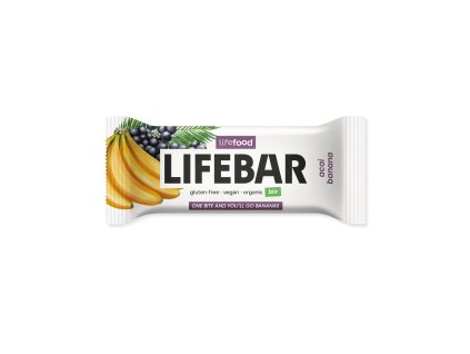 Tyčinka Lifebar banánová s acai RAW 40 g BIO LIFEFOOD