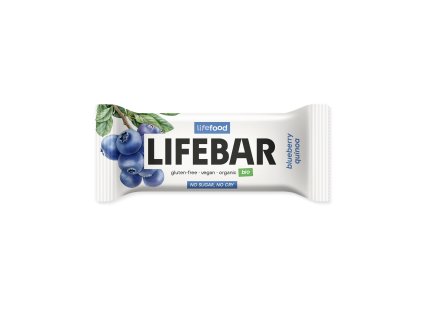 Tyčinka Lifebar borůvková s quinoou RAW 40 g BIO LIFEFOOD