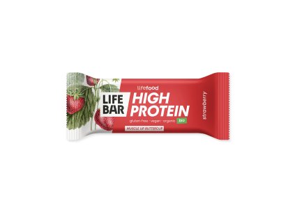 Tyčinka Lifebar proteinová s jahodami 40 g BIO LIFEFOOD