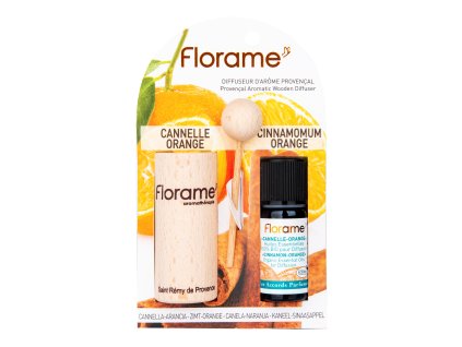 Difuzér provensálský dřevěný + éterický olej Skořice-pomeranč 10 ml BIO FLORAME