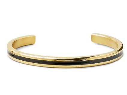 Pevný otevřený náramek z oceli Bangle Gold Black RR-MB010-G