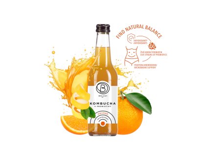 Kombucha s probiotiky POMERANČ - BALA 21 330ml