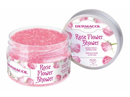 Opojný tělový peeling Růže Flower Care (Delicious Body Scrub Rose) 200 g