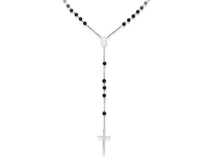 Originální stříbrný náhrdelník s onyxy Rosary CROBON40