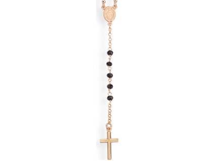 Růžově zlacený náhrdelník s krystaly Rosary CRORN4