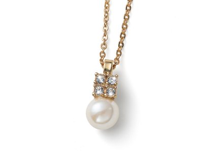 Nádherný pozlacený náhrdelník s perlou Again 12266G