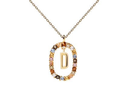 Krásný pozlacený náhrdelník písmeno "D" LETTERS CO01-263-U (řetízek, přívěsek)