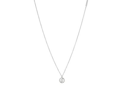 Třpytivý ocelový náhrdelník s krystaly LJ1577