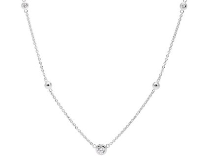 Stříbrný náhrdelník s krystaly JFS00453040
