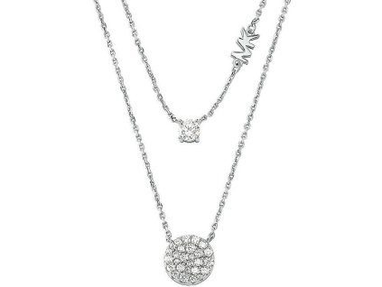 Moderní dvojitý stříbrný náhrdelník Brilliance MKC1591AN040