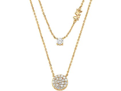 Moderní dvojitý pozlacený náhrdelník Brilliance MKC1591AN710