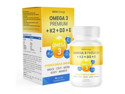 Omega 3 Premium + K2 + D3 + E, 90 tobolek