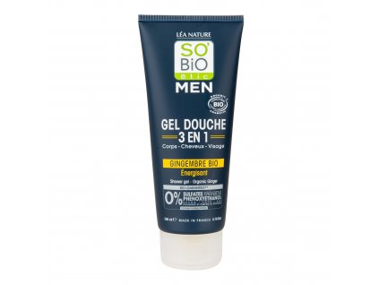 Gel sprchový MEN 3v1 energetizující zázvor 200 ml BIO SO’BiO étic