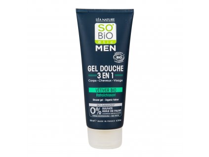 Gel sprchový MEN 3v1 osvěžující vetiver 200 ml BIO SO’BiO étic