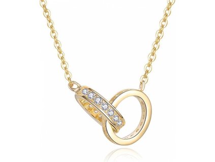 Stylový pozlacený náhrdelník s kroužky N0000580