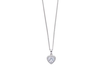 Stříbrný náhrdelník se srdíčkem Cherish 61283 (řetízek, přívěsek)