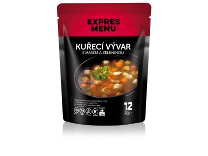 Kuřecí vývar s masem a zeleninou 600g