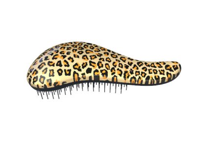 Kartáč na vlasy s rukojetí Leopard Yellow