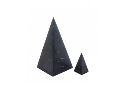 Šungit pyramida jehlan neleštěná 9cm G104