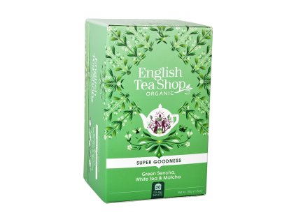 BIO Zelený čaj Sencha, bílý čaj a matcha, 20 sáčků, English Tea Shop