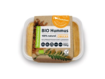 VÝPRODEJ!!!Hummus - cizrnová pomazánka s karamelizovanou cibulkou 150 g BIO I LOVE HUMMUS