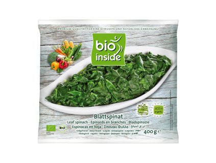 Špenát listový mražený 400 g BIO BIO INSIDE
