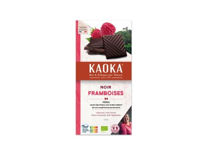 Čokoláda hořká s malinami 100 g BIO KAOKA