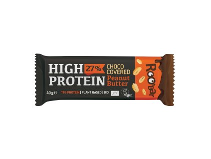 Tyčinka proteinová s arašídy v čokoládě veganská 40 g BIO ROO´BAR