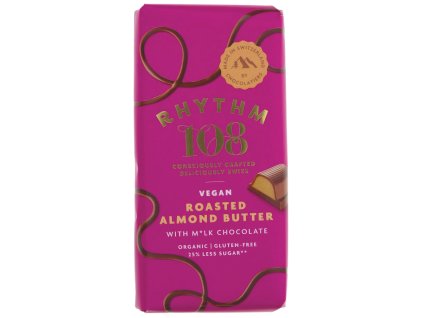 55395 rhythm 108 plnena cokolada prazene mandle 100 g bio
