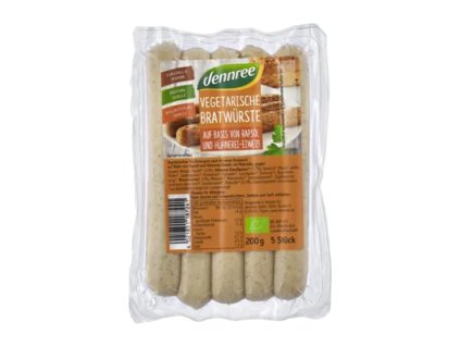 51165 dennree vegetarianske klobasky 200 g bio